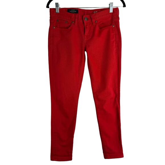 J. Crew Women Red Toothpick Ankle Jeans Slim Fit Size 25 - Picture 1 of 4